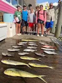 Hatteras charter group shows off their catch.